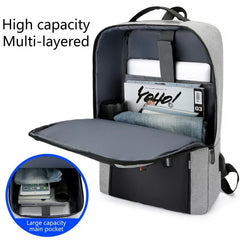 Waterproof Business Backpack Men USB School Backpacks 15.6 Inch Large Capacity B