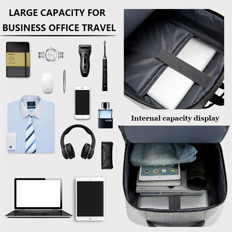 Waterproof Business Backpack Men USB School Backpacks Laptop