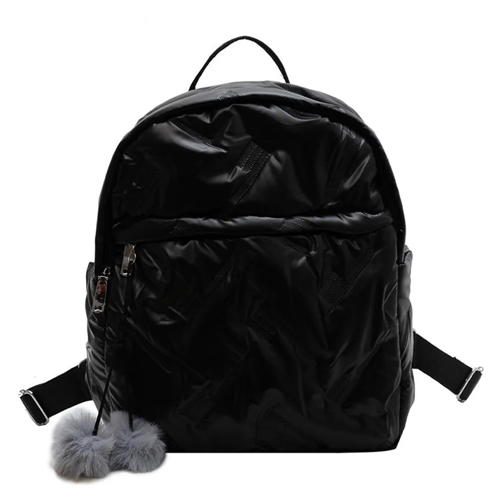 Waterproof Down Cotton School Bags Solid Women Student School Bags