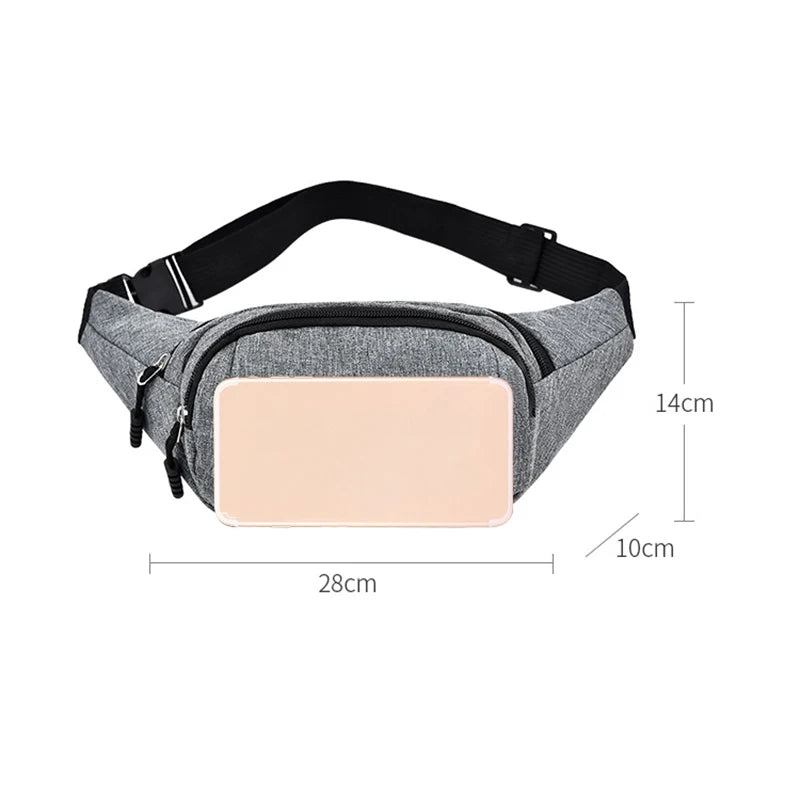 Waterproof Waist Bag for Sports and Travel, Unisex Fanny Pack