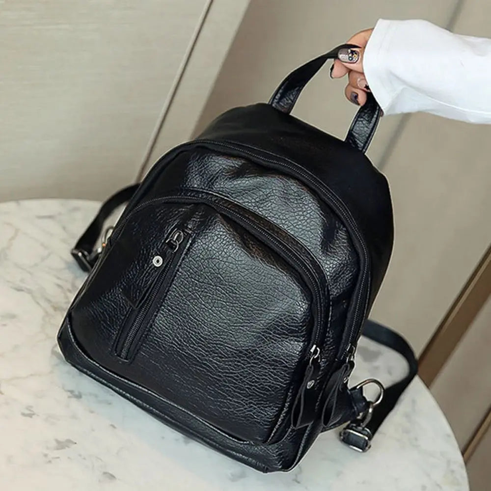 Waterproof Leather Women Backpack High Anti-theft Famous Ladies Large Capacity