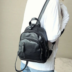 Waterproof Leather Women Backpack High Anti-theft Famous Ladies Large Capacity