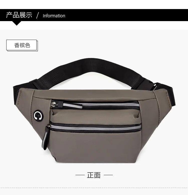 Waterproof Man Waist Bag Chest Pack Crossbody Outdoor Sports