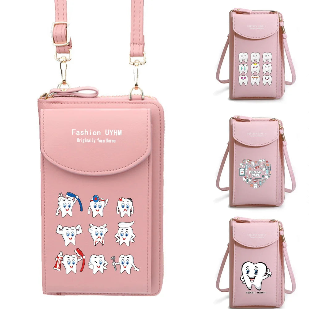 Waterproof Phone Bag Teeth Print Crossbody Wallet