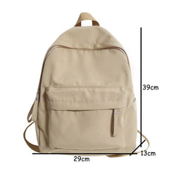 Waterproof Nylon Backpack Women Solid School Backpacks for Teenage Girls