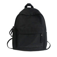 Waterproof Nylon Backpack Women Solid School Backpacks for Teenage Girls