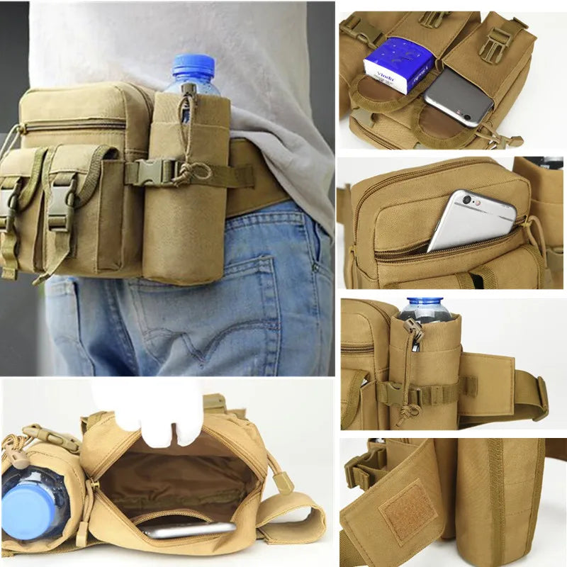 Waterproof Nylon Men Fanny Pack Tactical Military Army Waist Bag