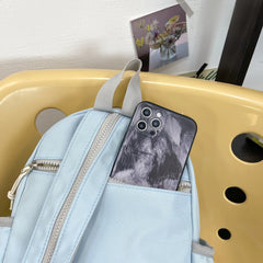 Waterproof Nylon Women Backpack Zipper School Bags For Teenagers