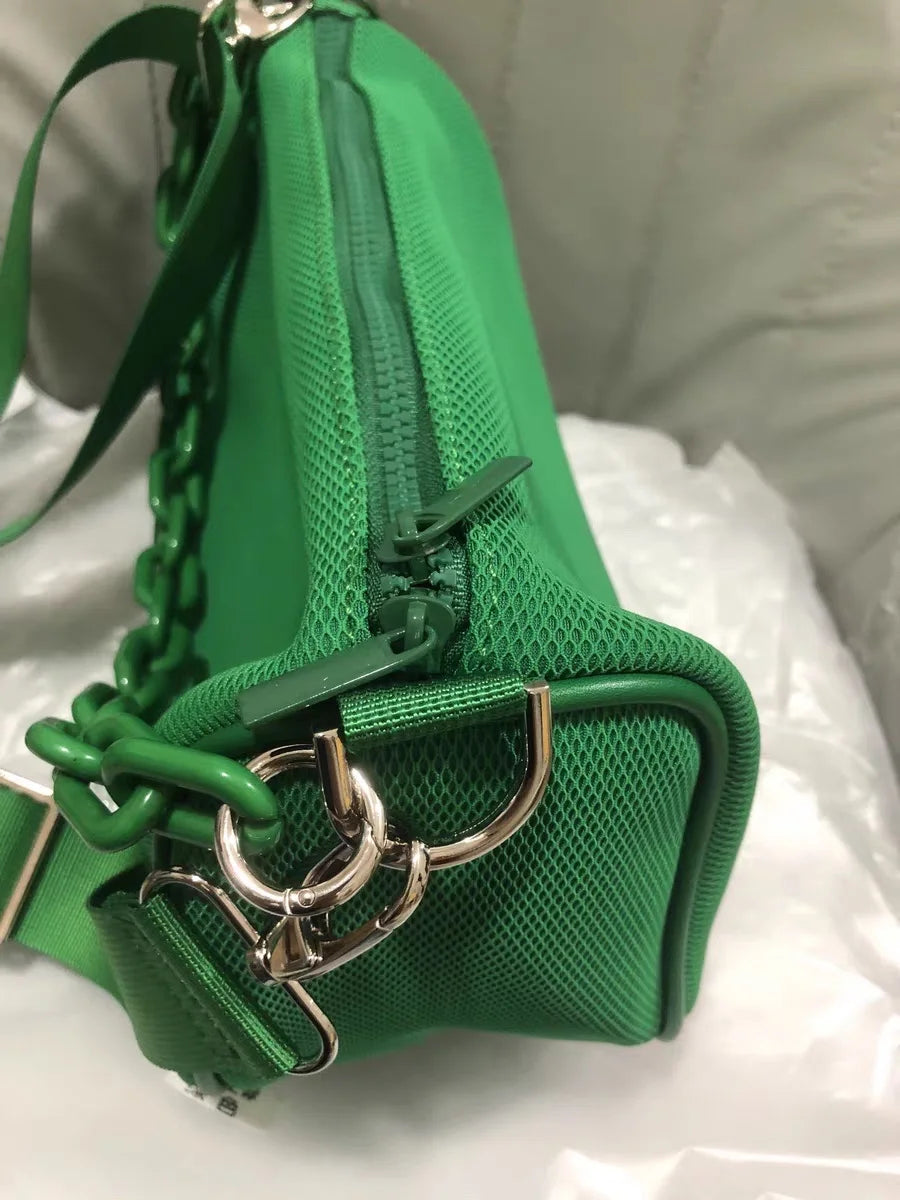 Waterproof Nylon Women Shoulder Bags Acrylic Chain Handbag