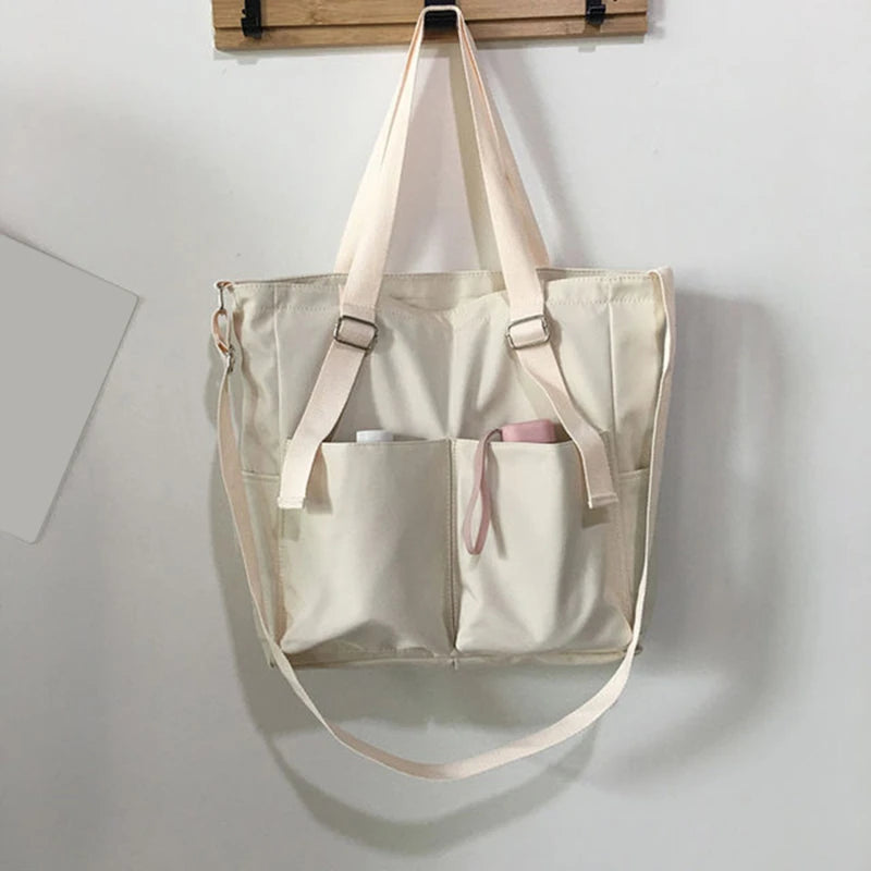Waterproof Oxford Canvas Girl Shoulder Hand Bucket Bag Female Crossbody Bags