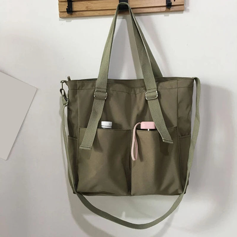 Waterproof Oxford Canvas Girl Shoulder Hand Bucket Bag Female Crossbody Bags