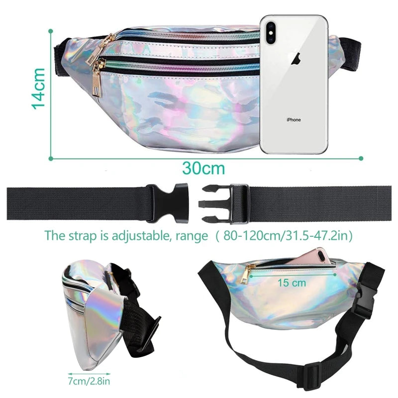 Waterproof Running Waist Pack Reflective Pouch Belt Fitness Workout Zipper Bag