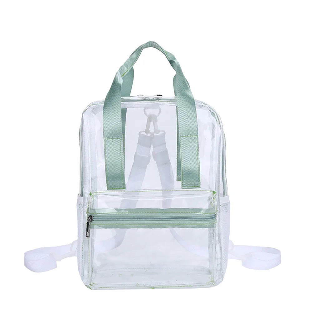 Waterproof Transparent PVC Women Backpack Female Schoolbag Candy College Teenage