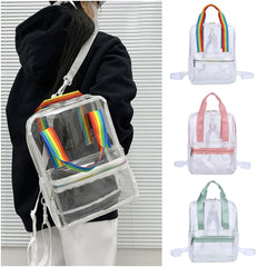 Waterproof Transparent PVC Women Backpack Female Schoolbag Candy College Teenage