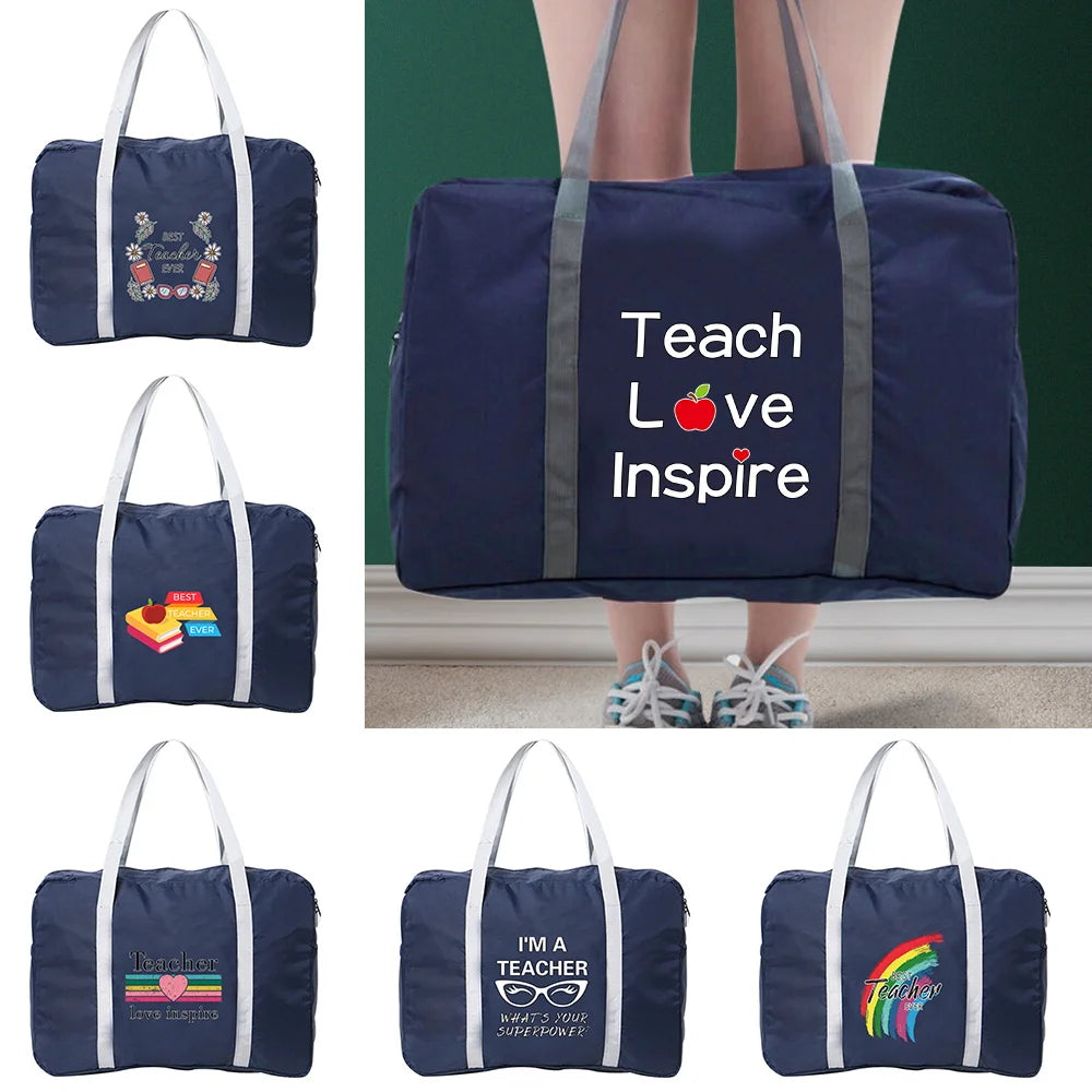 Teacher Print Foldable Duffle Bag - Waterproof Travel Bag