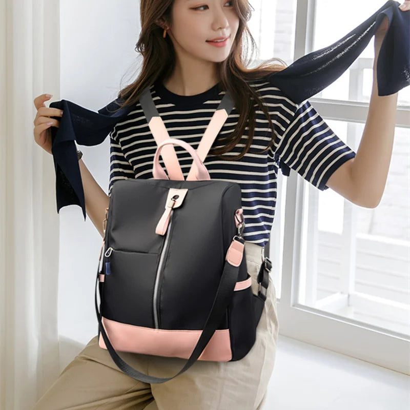 Waterproof Nylon Shoulder Bag Female Bagpack School Backpack