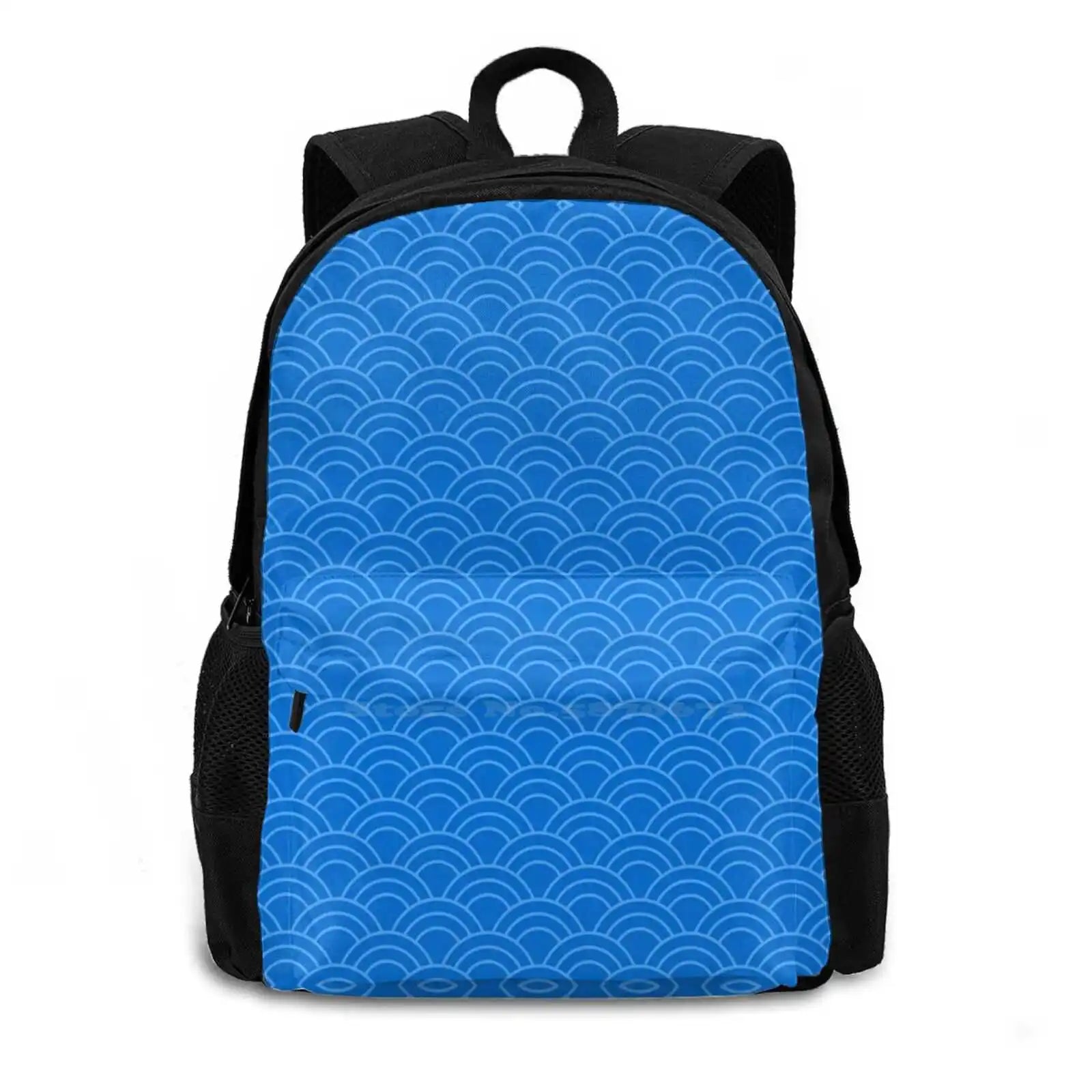 Japanese Waves Teen College Student Backpack Laptop Bag