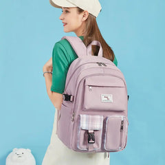 Durable Waterproof Girls School Backpack with Smooth Zipper Pockets