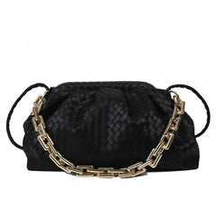 Weave Clouds Handbag Women's Bag PU Leather Thick Chain Shoulder Bag