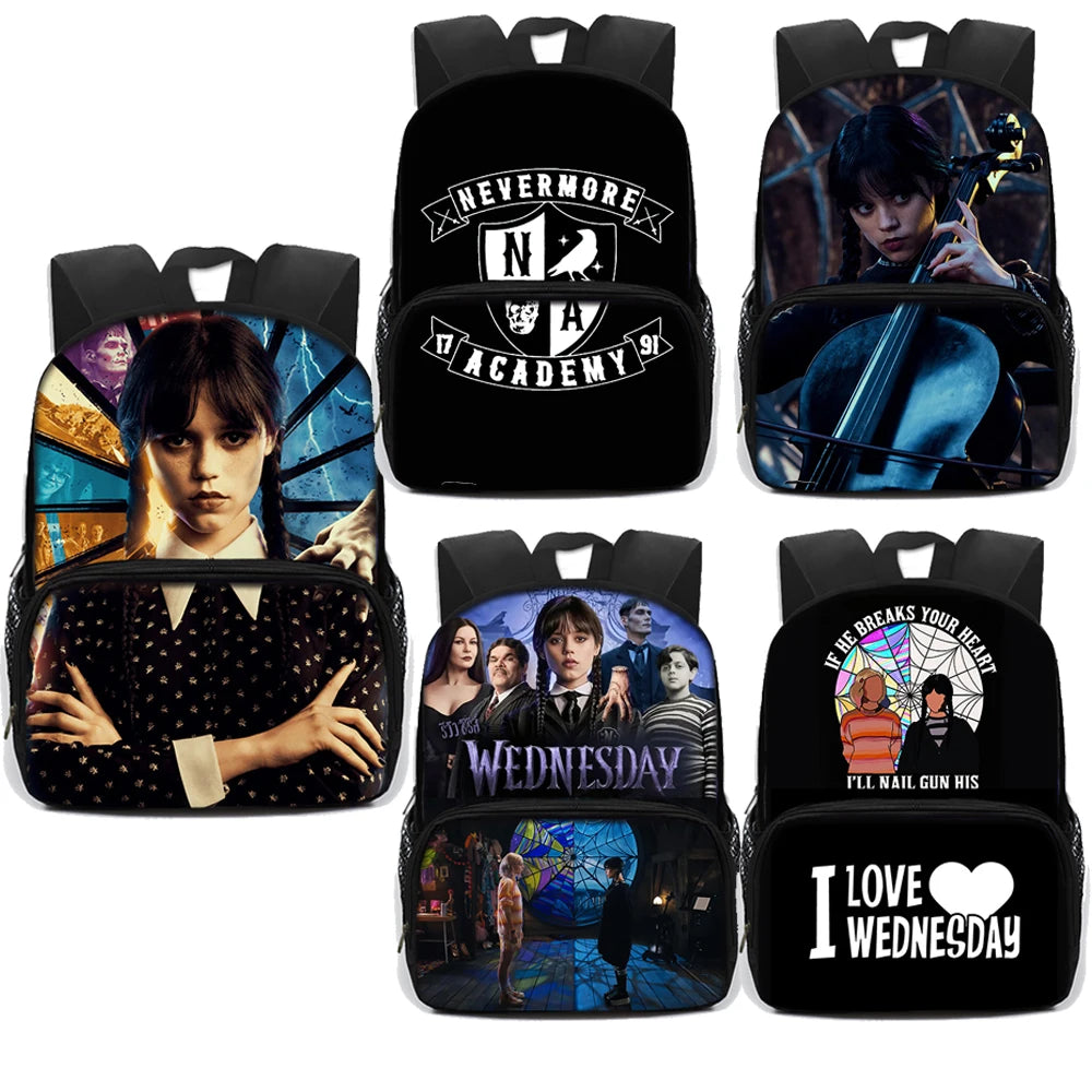 Wednesday & Enid Children School Bags - Gothic Girls Backpack