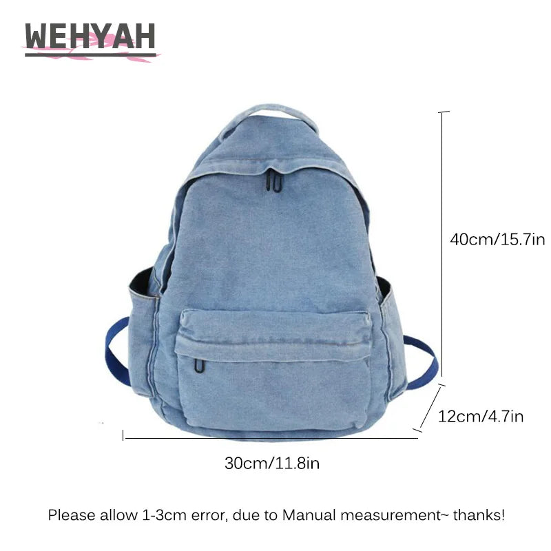 Wehyah Unisex Canvas Backpack Men Women Rucksack Schoolbag Travel Bag ZY001