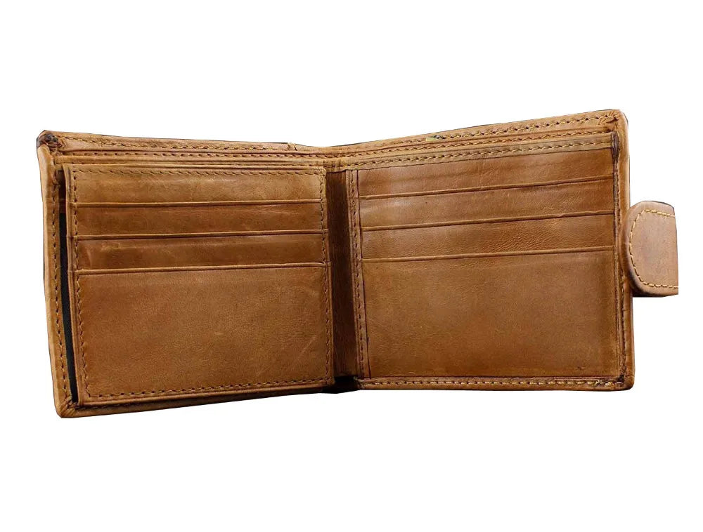 Western Biker Trucker Leather Wallet with Chain - Mens Boys Bw2