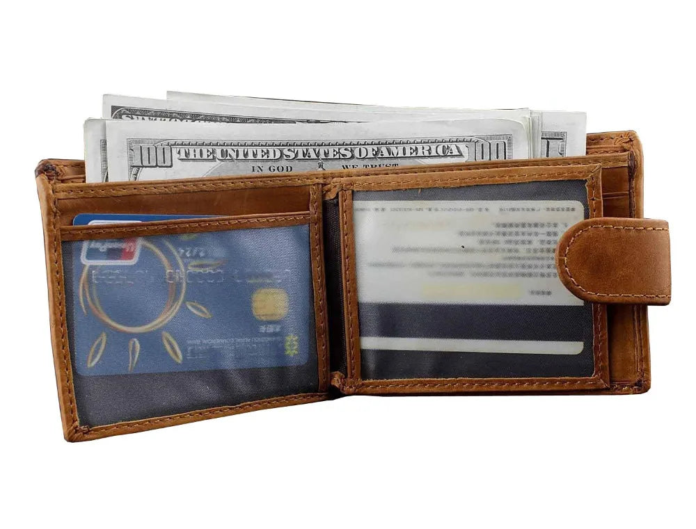 Western Biker Trucker Leather Wallet with Chain - Mens Boys Bw2