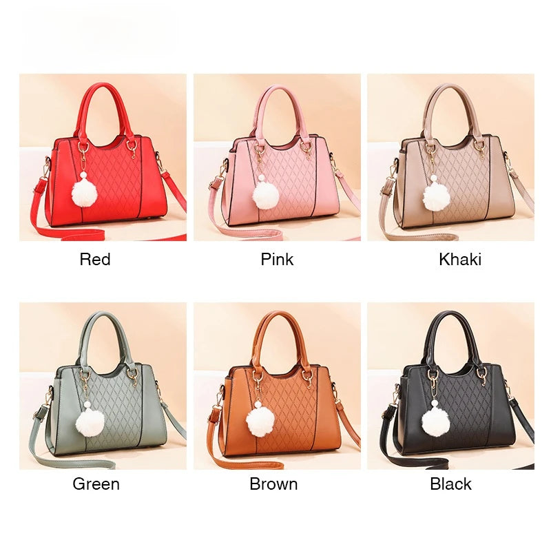 Western Style Hairball Pendant Crossbody Shoulder Bag for Women