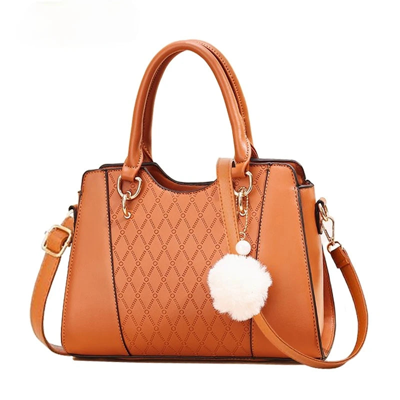 Western Style Hairball Pendant Crossbody Shoulder Bag for Women