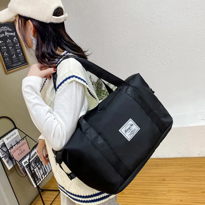 Sport Tote Shoulder Bag Foldable Yoga Gym Large Capacity Travel Bag