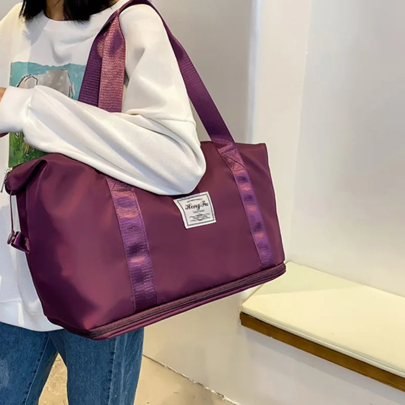 Sport Tote Shoulder Bag Foldable Yoga Gym Large Capacity Travel Bag