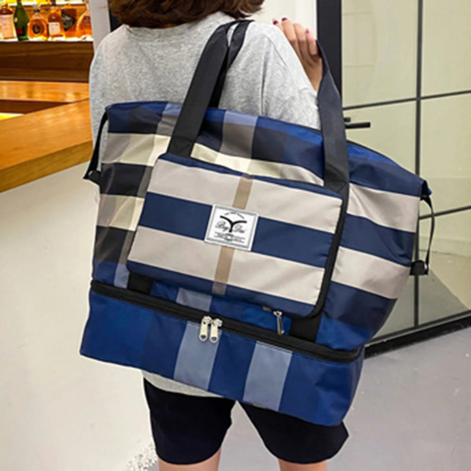 Wet Dry Separation Sports Tote Shoulder Bag Yoga Gym Bag