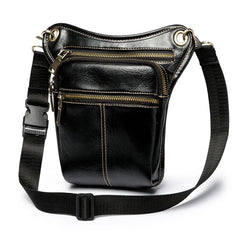 Leather Waist Pack Bag Men Drop Leg Fanny Pack