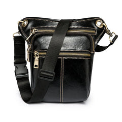 Leather Waist Pack Bag Men Drop Leg Fanny Pack
