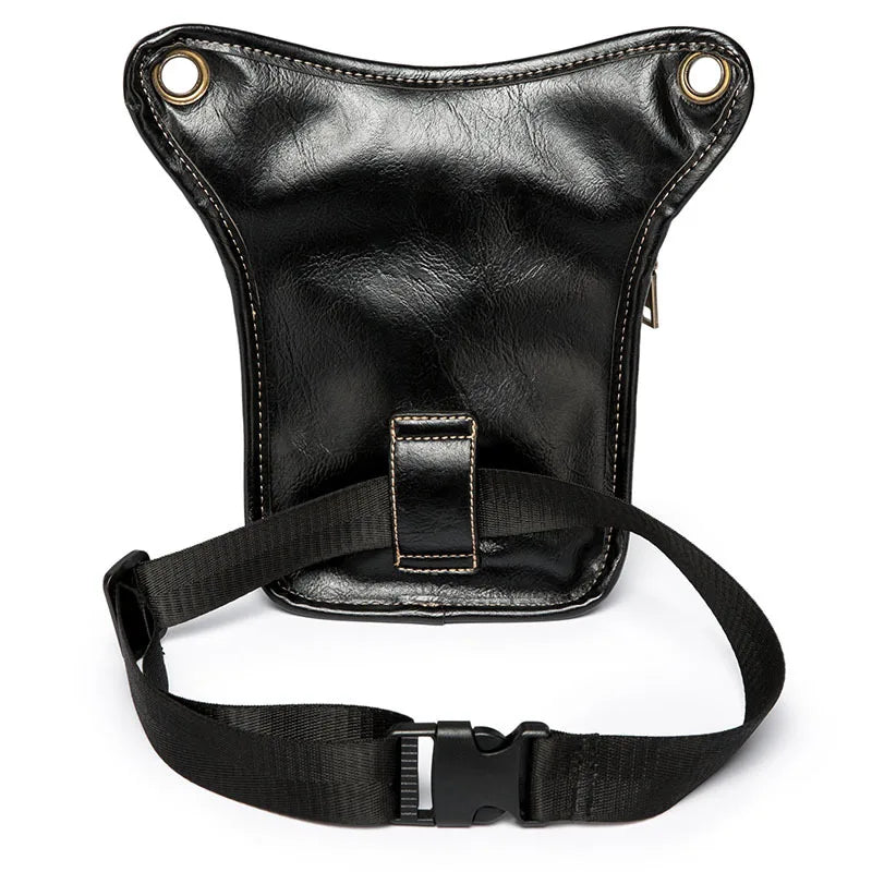 Leather Waist Pack Bag Men Drop Leg Fanny Pack