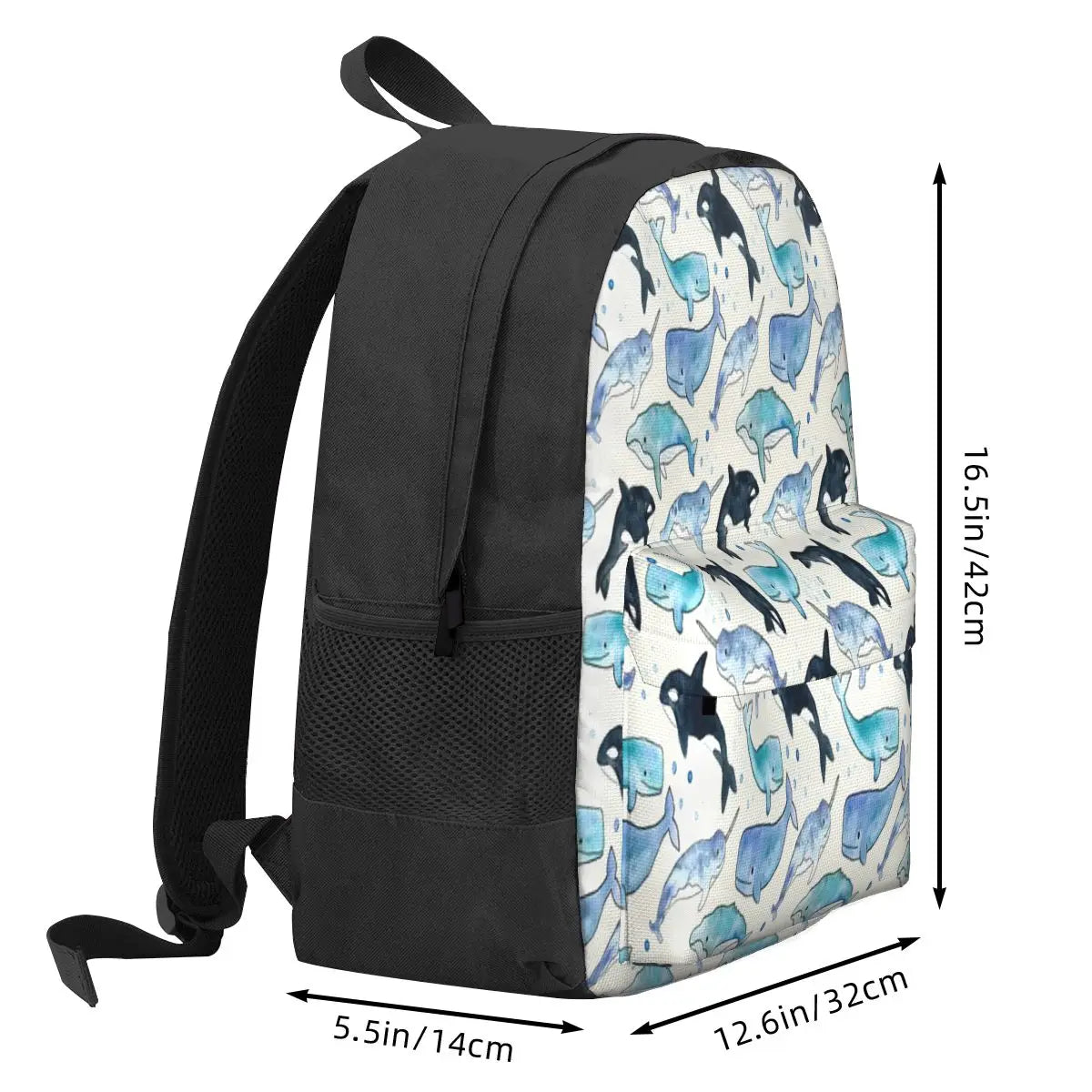 Whales Orcas & Narwhals 2 Backpacks Waterproof School Bag