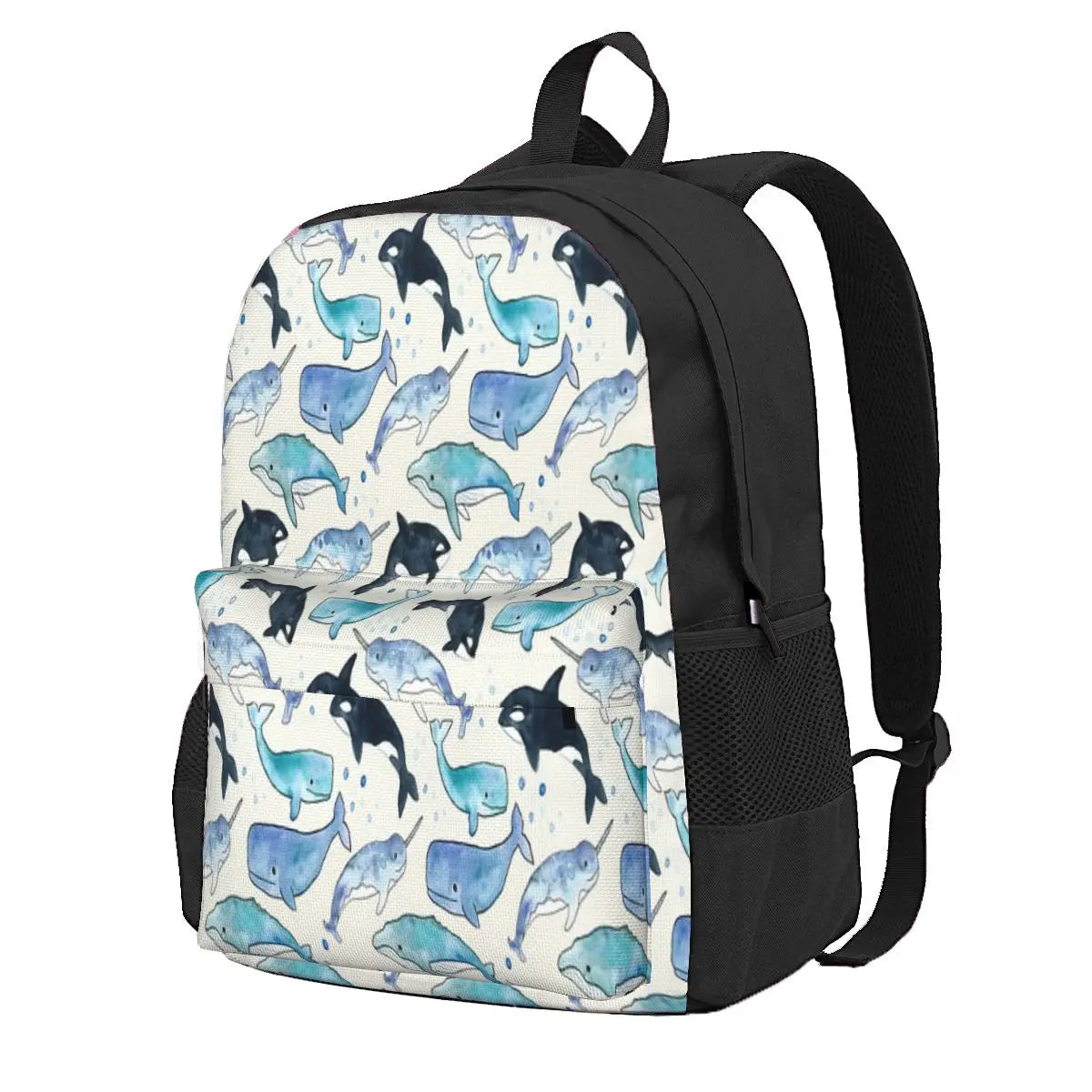 Whales Orcas & Narwhals 2 Backpacks Waterproof School Bag