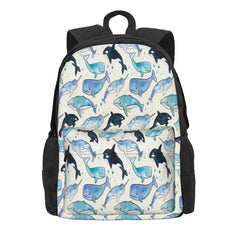 Whales Orcas & Narwhals 2 Backpacks Waterproof School Bag