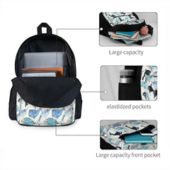 Whales Orcas & Narwhals 2 Backpacks Waterproof School Bag