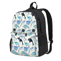 Whales Orcas & Narwhals 2 Backpacks Waterproof School Bag