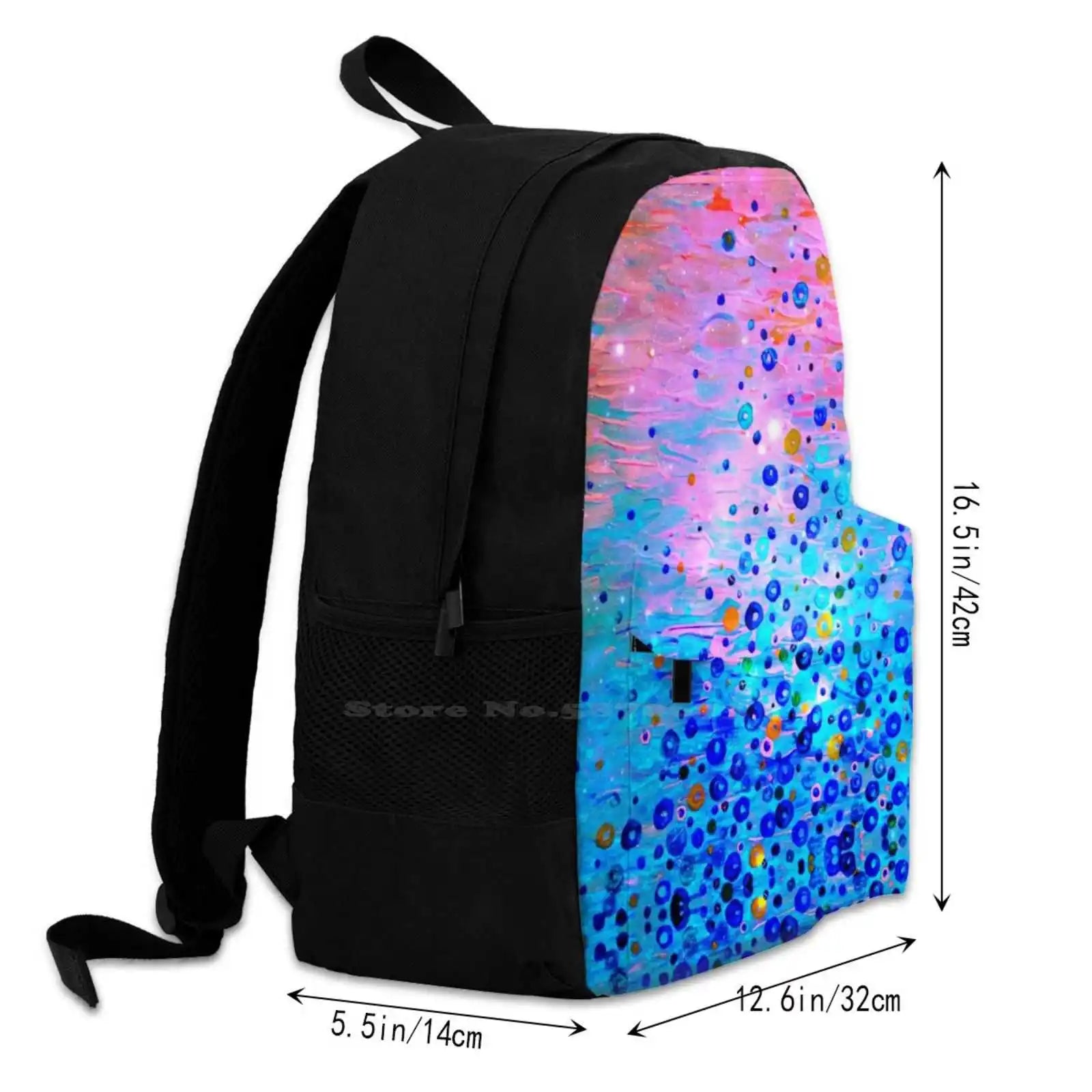 Bold Royal Pink Bubbles Abstract Backpack