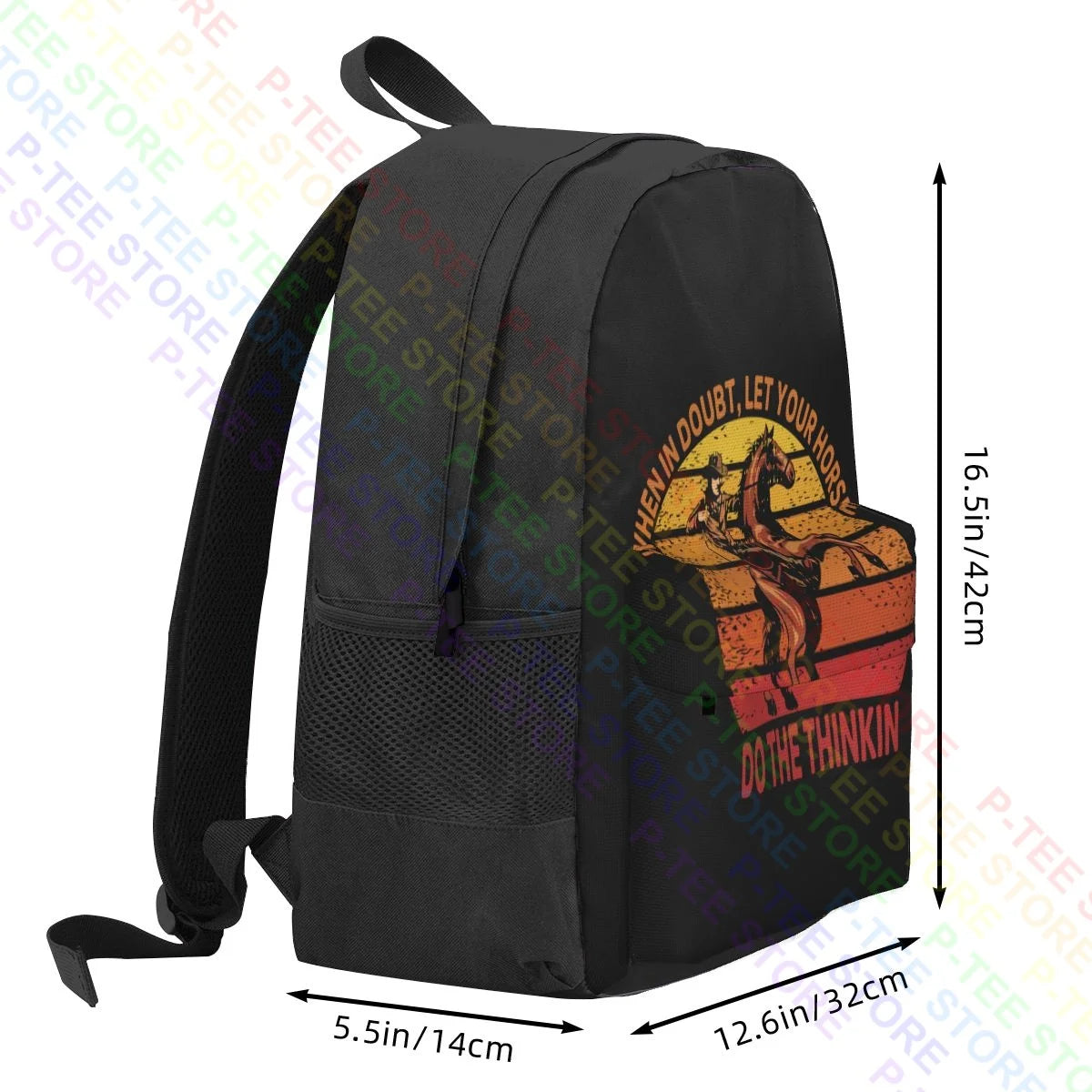 Horse Do the Thinkin Large Backpack Softback Gym Tote Bag
