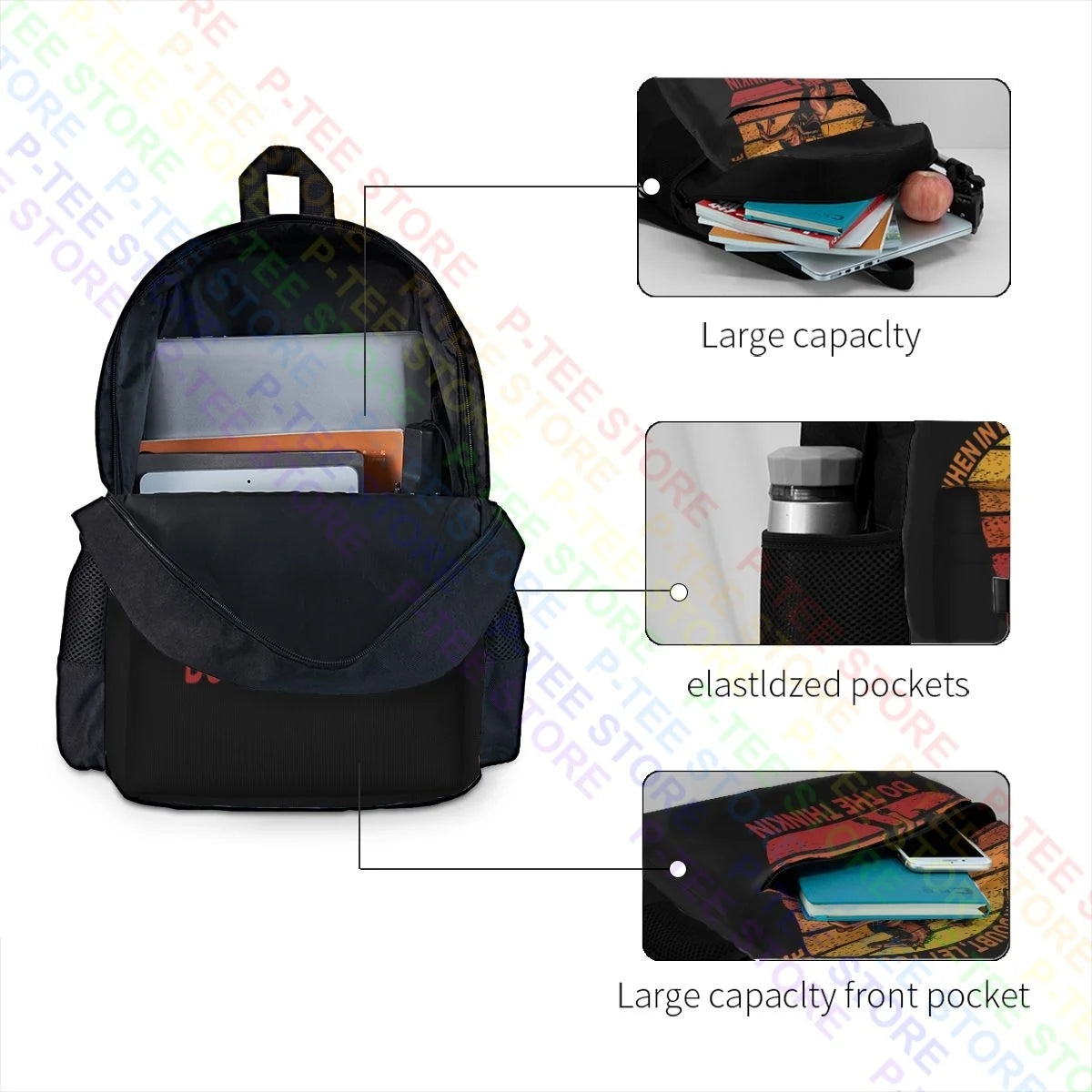 Horse Do the Thinkin Large Backpack Softback Gym Tote Bag