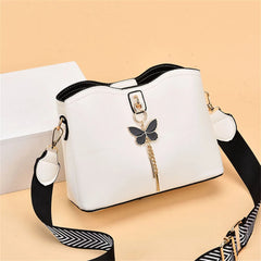 Butterfly Tassel Leather Messenger Bag for Women