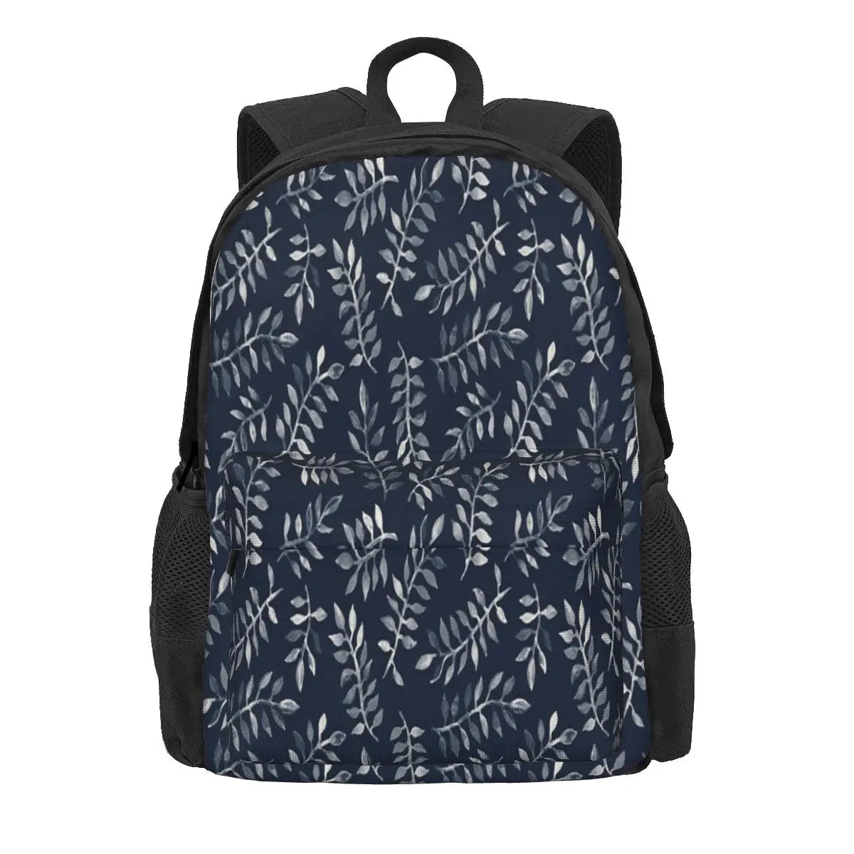 Leaves On Navy Backpack - School Bag for Men and Women