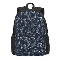 Leaves On Navy Backpack - School Bag for Men and Women