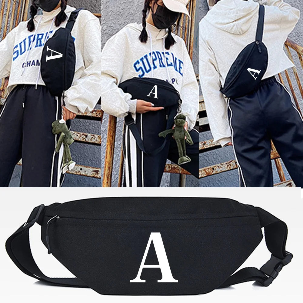 P Print Waist Bag for Women Men Crossbody Chest Bag
