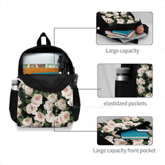 Floral Print Backpack Student School Laptop Travel Bag Spring Summer Blooms