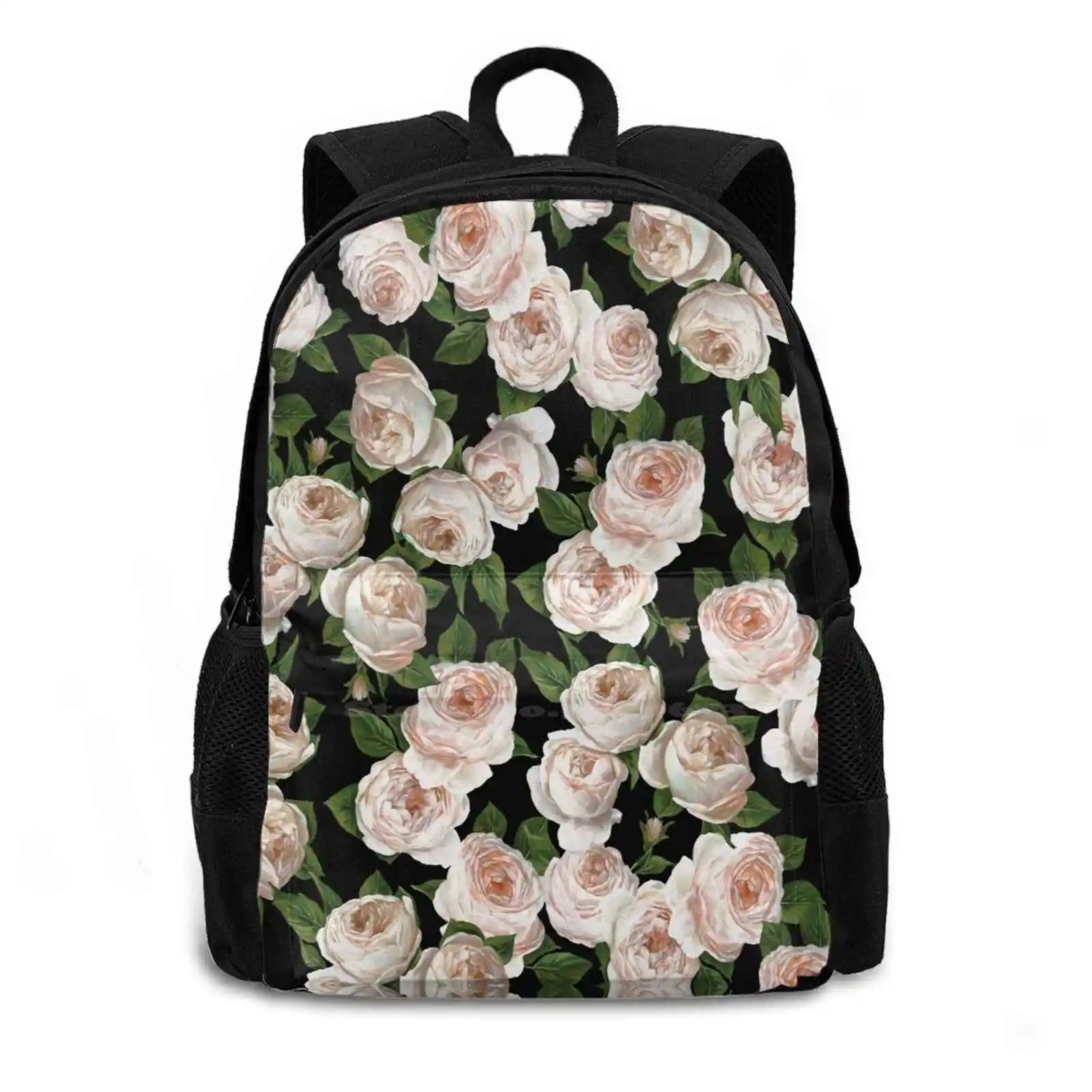 Floral Print Backpack Student School Laptop Travel Bag Spring Summer Blooms