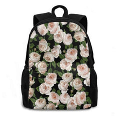 Floral Print Backpack Student School Laptop Travel Bag Spring Summer Blooms